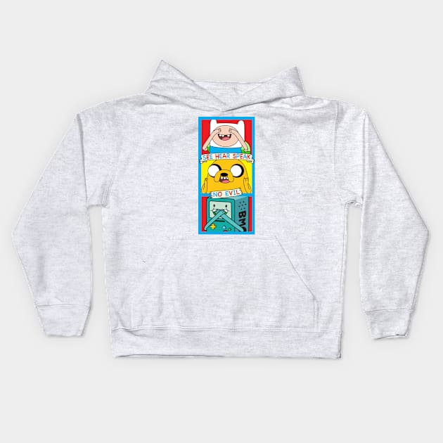 Finn Jake BMO No Evil Kids Hoodie by Plushism